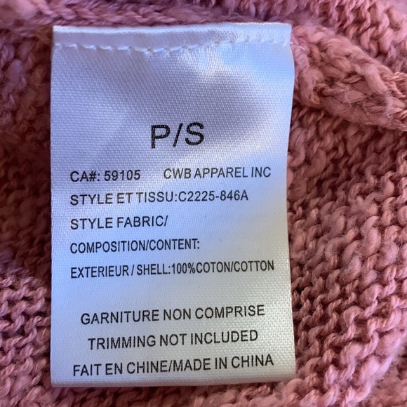 CHARLIE B cream, pink & green striped 100% cotton, long open Cardigan. Small - Picture 6 of 7